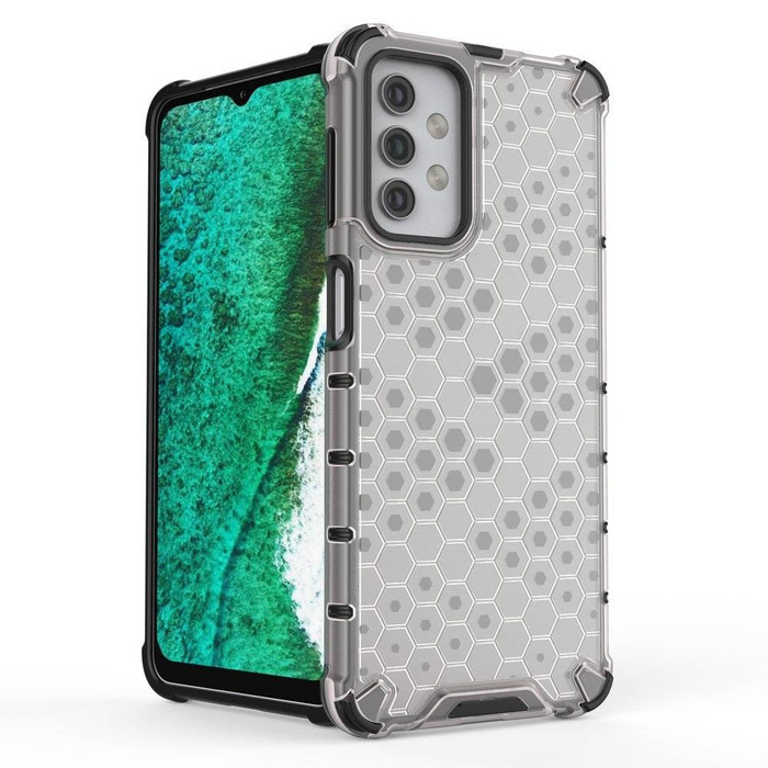 Honeycomb etui pancerny pokrowiec z żelową ramką Samsung Galaxy A32 5G czerwony