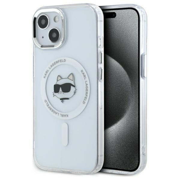 Karl Lagerfeld KLHMP15MHLSCHH iPhone 15   Plus 6.7" biały/white hardcase IML Metal Choupette Head MagSafe