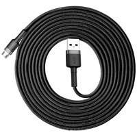 [PO ZWROCIE] Baseus Cafule Cable wytrzymały nylonowy kabel przewód USB / micro USB 2A 3M czarno-szary (CAMKLF-HG1)