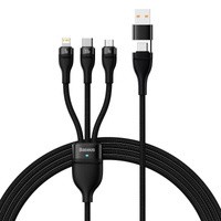 [PO ZWROCIE] Baseus Flash Series II kabel USB Typ C / USB Typ A - USB Typ C / Lightning / micro USB 100 W 1,2 m czarny (CASS030101)