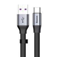 [PO ZWROCIE] Baseus Simple płaski kabel przewód USB / USB Typ C SuperCharge 5A 40W Quick Charge 3.0 QC 3.0 23cm szary (CATMBJ-BG1)