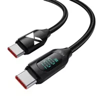 [PO ZWROCIE] Kabel USB C - USB C Wozinsky WUCCC1 z wyświetlaczem PD 100W 1m - czarny