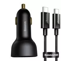 [PO ZWROCIE] [PO ZWROCIE] Baseus Superme szybka ładowarka samochodowa USB / USB Typ C 100W PPS Quick Charge Power Delivery + kabel USB Typ C 100W (20V/5A) 1m czarny (TZCCZX-01)