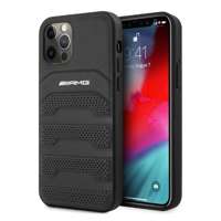 AMG AMHCP12LGSEBK iPhone 12 Pro Max 6,7" czarny/black hardcase Leather Debossed Lines