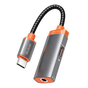 Adapter USB-C do Mini jack 3.5m + USB-C Mcdodo CA-0500, PD 60W (czarny)