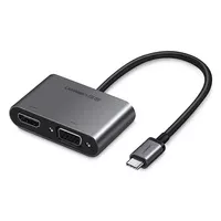 Adapter Ugreen CM162 50505 USB-C - HDMI / VGA / USB-A 3.0 / USB-C PD - szary