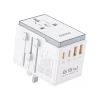 Adapter podróżny Dudao A65Pro 65W EU / US / JP / AUS / UK 2x USB-C 2x USB-A - biały