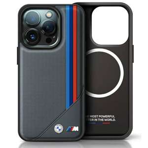 BMW BMHMP16X23PUTRA iPhone 16 Pro Max 6.9" antracyt/antracite hardcase M Meshed Tricolor Stripes MagSafe