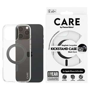 CARE by PanzerGlass Feature Kickstand Case iPhone 16 Pro Max 6,9" czarny/black MagSafe 1324