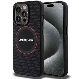 Etui AMG AMHMP15X23SMRK iPhone 15 Pro Max 6.7" czarny/black hardcase Silicone Carbon Pattern MagSafe Case