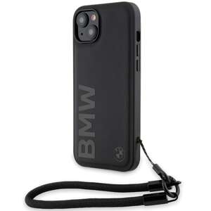 Etui Bmw Bmhcp15s23rmrlk Iphone 15 / 14 / 13 6.1" Czarny/black Hardcase Signature Leather Wordmark Cord Case