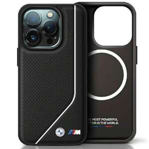 Etui Bmw Bmhmp15s23pucpk Iphone 15 / 14 / 13 6.1" Czarny/black Hardcase Perforated Twisted Line Magsafe Case