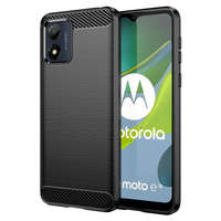 Etui Carbon Case etui Motorola Moto E13 elastyczny silikonowy karbonowy pokrowiec czarne Case