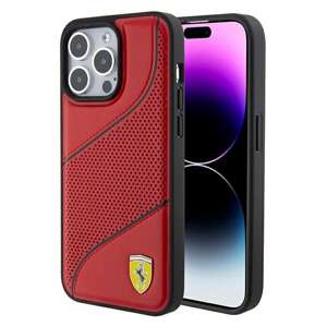 Etui Ferrari FEHCP15LPWAR iPhone 15 Pro 6.1" czerwony/red hardcase Perforated Waves Metal Logo Case