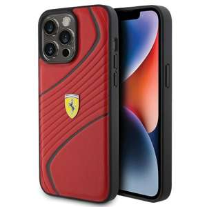 Etui Ferrari FEHCP15XPTWR iPhone 15 Pro Max 6.7" czerwony/red hardcase Twist Metal Logo Case