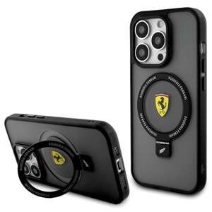 Etui Ferrari FEHMP15XUSCAK iPhone 15 Pro Max 6.7" czarny/black hardcase Ring Stand 2023 Collection MagSafe Case