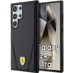 Etui Ferrari FEHMS24LP3BAK Samsung Galaxy S24 Ultra S928 czarny/black hardcase Hot Stamp V Lines MagSafe Case