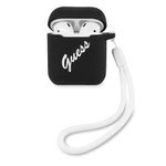 Etui GUESS Apple AirPods Cover Silicone Vintage Czarny Biały Case