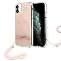 Etui GUESS Apple iPhone 11 4G Print Strap Różowy Hardcase