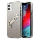 Etui GUESS Apple iPhone 12 Mini Glitter Gradient Script Złoty Hardcase