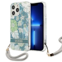 Etui GUESS Apple iPhone 13 13 Pro Flower Strap Zielony Hardcase