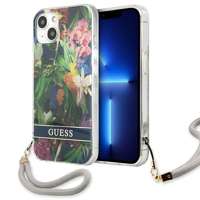 Etui GUESS Apple iPhone 13 Mini Flower Strap Niebieski Hardcase