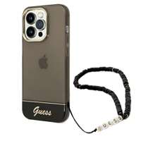 Etui GUESS Apple iPhone 14 Pro Max Translucent Pearl Strap Czarny Hardcase