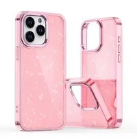 Etui Glitter Case na iPhone 16 - różowe z brokatem