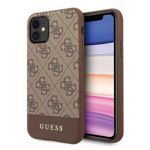 Etui Guess Apple iPhone 11 brązowy/brown hard case 4G Stripe Collection Case