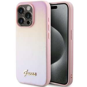 Etui Guess GUHCP14XPSAIRSP iPhone 14 Pro Max 6.7" różowy/pink hardcase Saffiano Iridescent Script Case