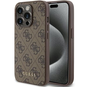 Etui Guess GUHCP15LG4GFBR iPhone 15 Pro 6.1" brązowy/brown hard case 4G Metal Gold Logo Case