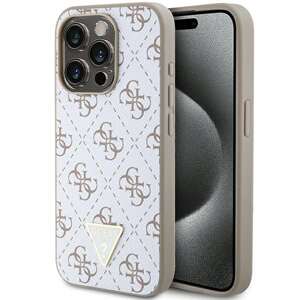 Etui Guess GUHCP15LPG4GPH iPhone 15 Pro 6.1" biały/white hardcase 4G Triangle Metal Logo Case