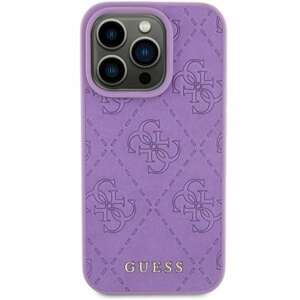 Etui Guess GUHCP15SP4EPMU iPhone 15 6.1" fioletowy/light purple hardcase Leather 4G Stamped Case