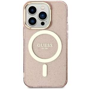 Etui Guess GUHMN61HCMCGP iPhone 11 / Xr 6.1" różowy/pink hardcase Glitter Gold MagSafe Case