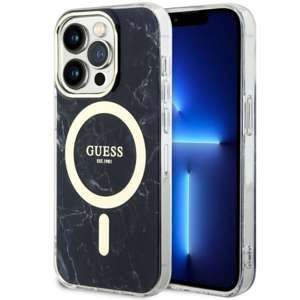 Etui Guess GUHMP14LPCUMAK iPhone 14 Pro 6.1" czarny/black hardcase Marble MagSafe Case