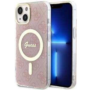 Etui Guess GUHMP14SH4STP iPhone 14 6.1" różowy/pink hardcase 4G MagSafe Case