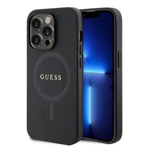 Etui Guess GUHMP15XPSAHMCK iPhone 15 Pro Max 6.7" czarny/black hardcase Saffiano MagSafe Case