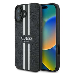 Etui Guess GUHMP16MP4RPSK iPhone 16 Plus czarny/black MagSafe 4G Printed Stripes