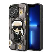 Etui KARL LAGERFELD Apple iPhone 13 Pro Max Flower Ikonik Karl Szary Case