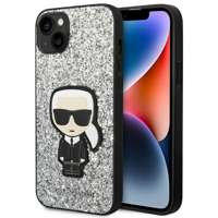 Etui KARL LAGERFELD Apple iPhone 14 Glitter Flakes Ikonik Srebrny Hardcase