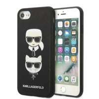 Etui KARL LAGERFELD Apple iPhone 7 8 SE 2020 SE 2022 Saffiano Ikonik Karl&Choupette Head Czarny Hardcase