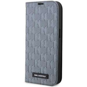 Etui Karl Lagerfeld KLBKP14XSAKLHPG iPhone 14 Pro Max 6.7" bookcase srebrny/silver Saffiano Monogram Case