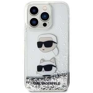 Etui Karl Lagerfeld KLHCN61LDHKCNS iPhone 11 / Xr 6.1" srebrny/silver hardcase Liquid Glitter Karl & Choupette Heads Case