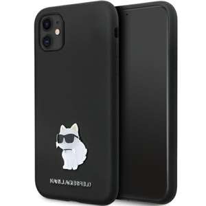 Etui Karl Lagerfeld KLHCN61SMHCNPK iPhone 11 / Xr 6.1" czarny/black hardcase Silicone C Metal Pin