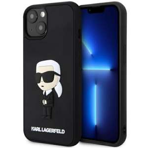 Etui Karl Lagerfeld KLHCP14M3DRKINK iPhone 14 Plus 6.7" czarny/black hardcase Rubber Ikonik 3D Case