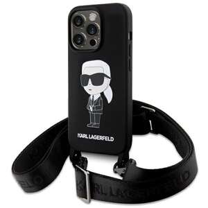 Etui Karl Lagerfeld KLHCP15LSCBSKNK iPhone 15 Pro 6.1" hardcase czarny/black Crossbody Silicone Ikonik Case