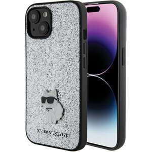 Etui Karl Lagerfeld KLHCP15SGCNPSG iPhone 15 6.1" srebrny/silver hardcase Fixed Glitter Choupette Logo Metal Pin