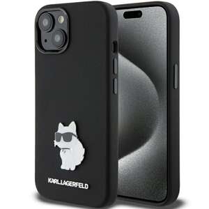 Etui Karl Lagerfeld KLHCP15SSMHCNPK iPhone 15 6.1" czarny/black Silicone Choupette Metal Pin Case