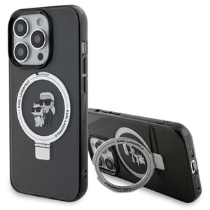 Etui Karl Lagerfeld KLHMP15LHMRSKCK iPhone 15 Pro 6.1" czarny/black hardcase Ring Stand Karl&Choupettte MagSafe Case