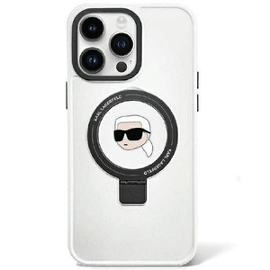 Etui Karl Lagerfeld KLHMP15LHMRSKHH iPhone 15 Pro 6.1" biały/white hardcase Ring Stand Karl Head MagSafe Case